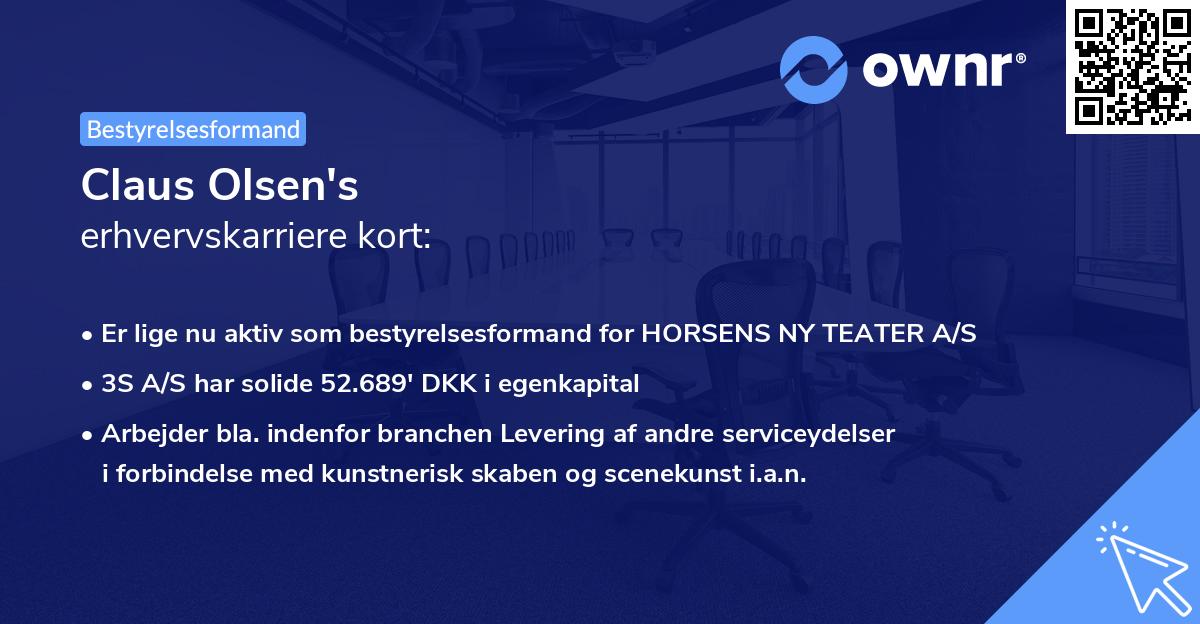 Claus Olsen's erhvervskarriere kort