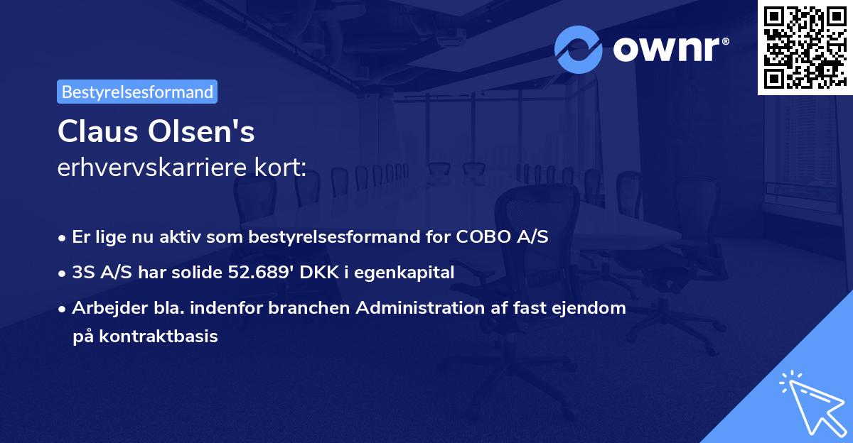 Claus Olsen's erhvervskarriere kort