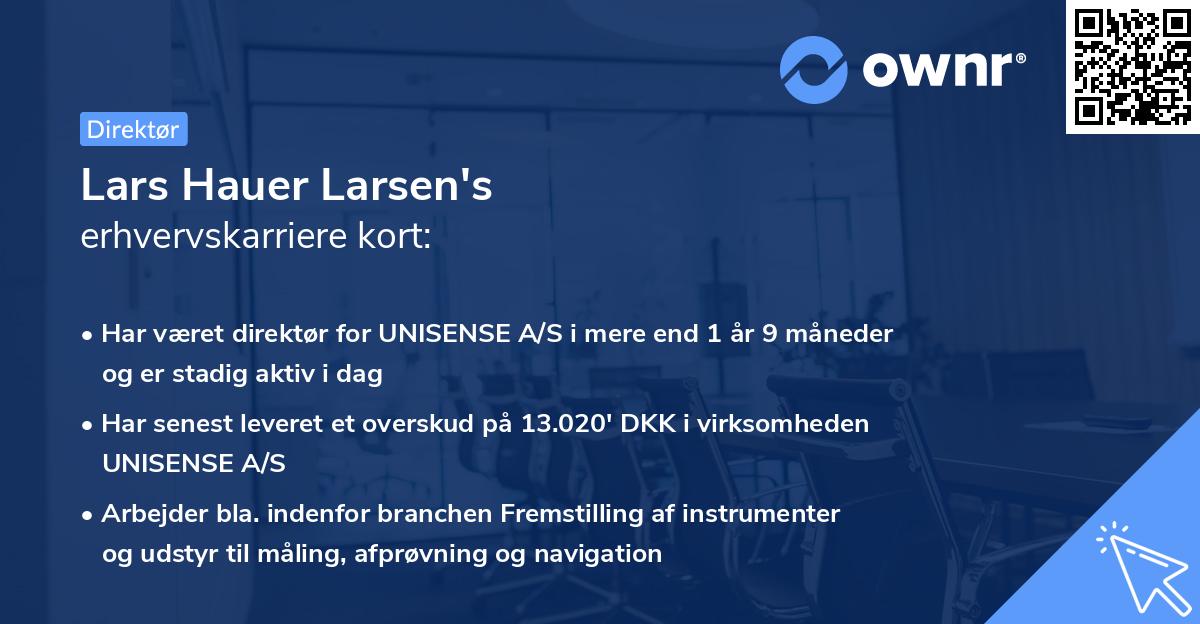 Lars Hauer Larsen's erhvervskarriere kort