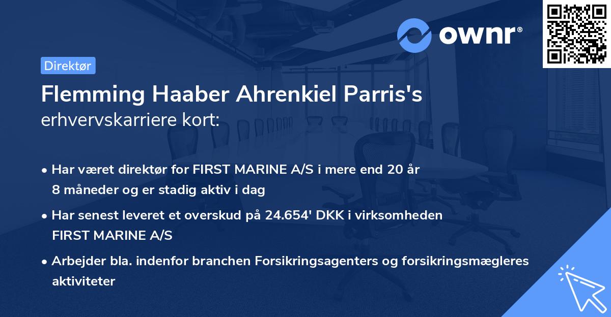 Flemming Haaber Ahrenkiel Parris's erhvervskarriere kort
