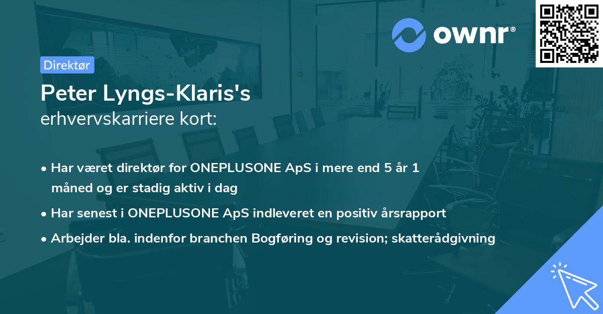 Peter Lyngs-Klaris's erhvervskarriere kort