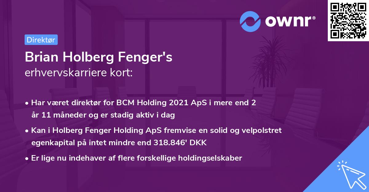 Brian Holberg Fenger's erhvervskarriere kort