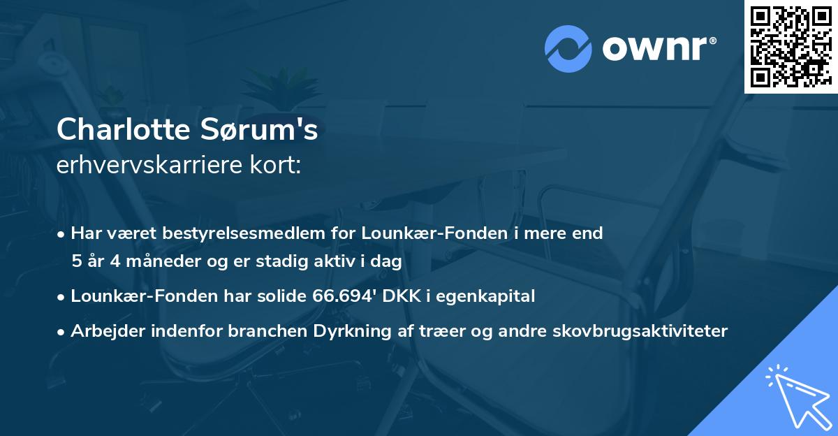 Charlotte Sørum's erhvervskarriere kort
