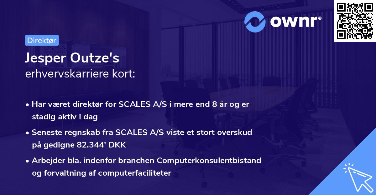 Jesper Outze's erhvervskarriere kort