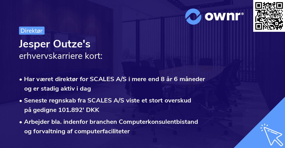 Jesper Outze's erhvervskarriere kort