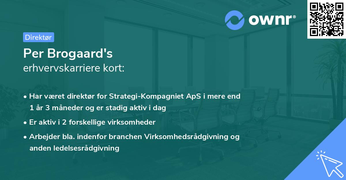 Per Brogaard's erhvervskarriere kort