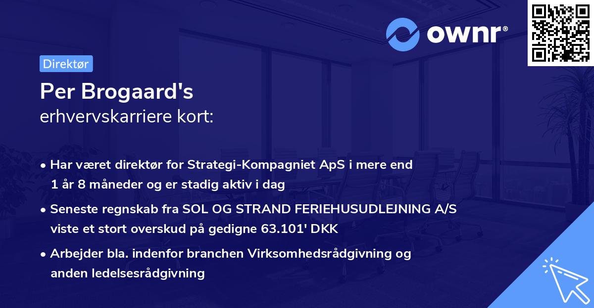 Per Brogaard's erhvervskarriere kort