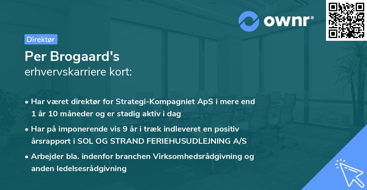 Per Brogaard's erhvervskarriere kort