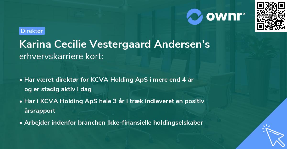 Karina Cecilie Vestergaard Andersen's erhvervskarriere kort