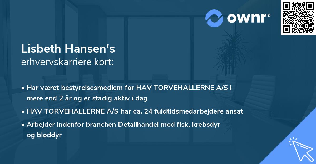 Lisbeth Hansen's erhvervskarriere kort