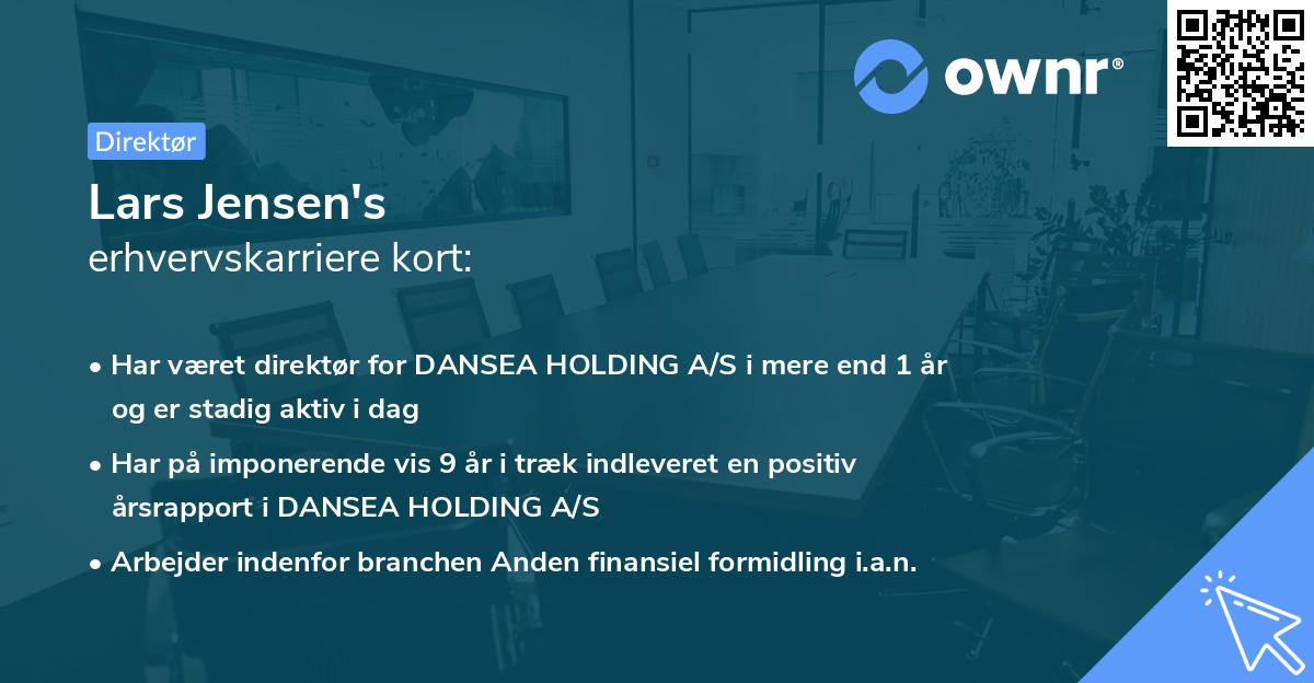Lars Jensen's erhvervskarriere kort
