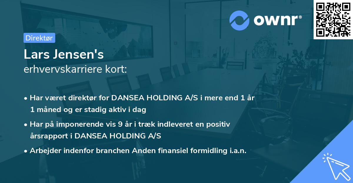 Lars Jensen's erhvervskarriere kort