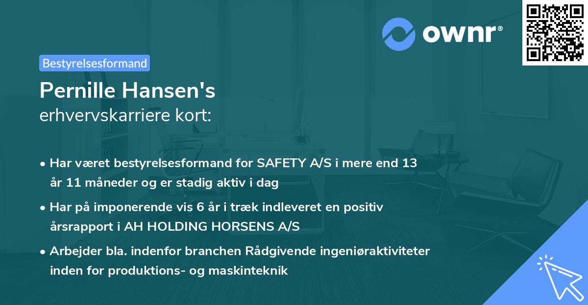 Pernille Hansen's erhvervskarriere kort