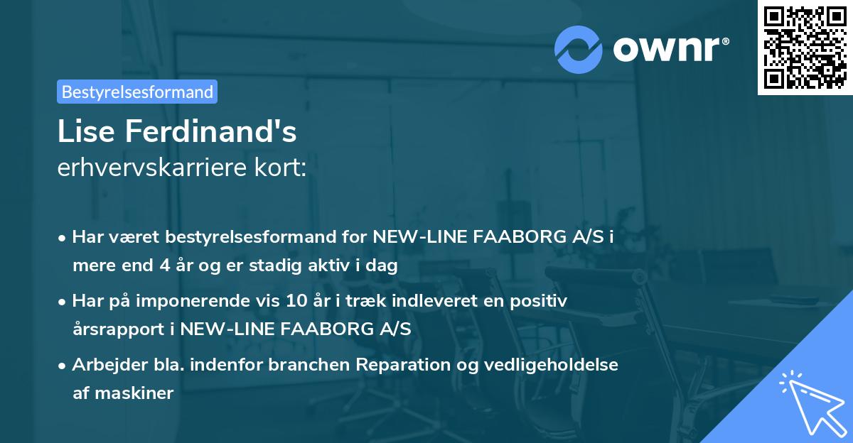 Lise Ferdinand's erhvervskarriere kort