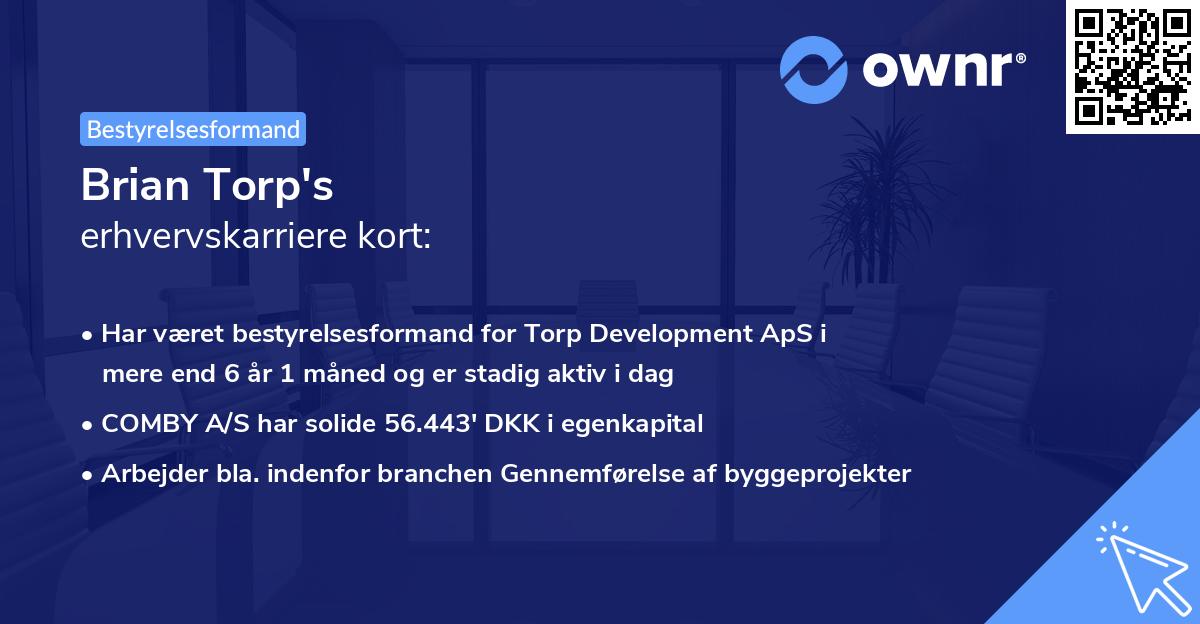 Brian Torp's erhvervskarriere kort