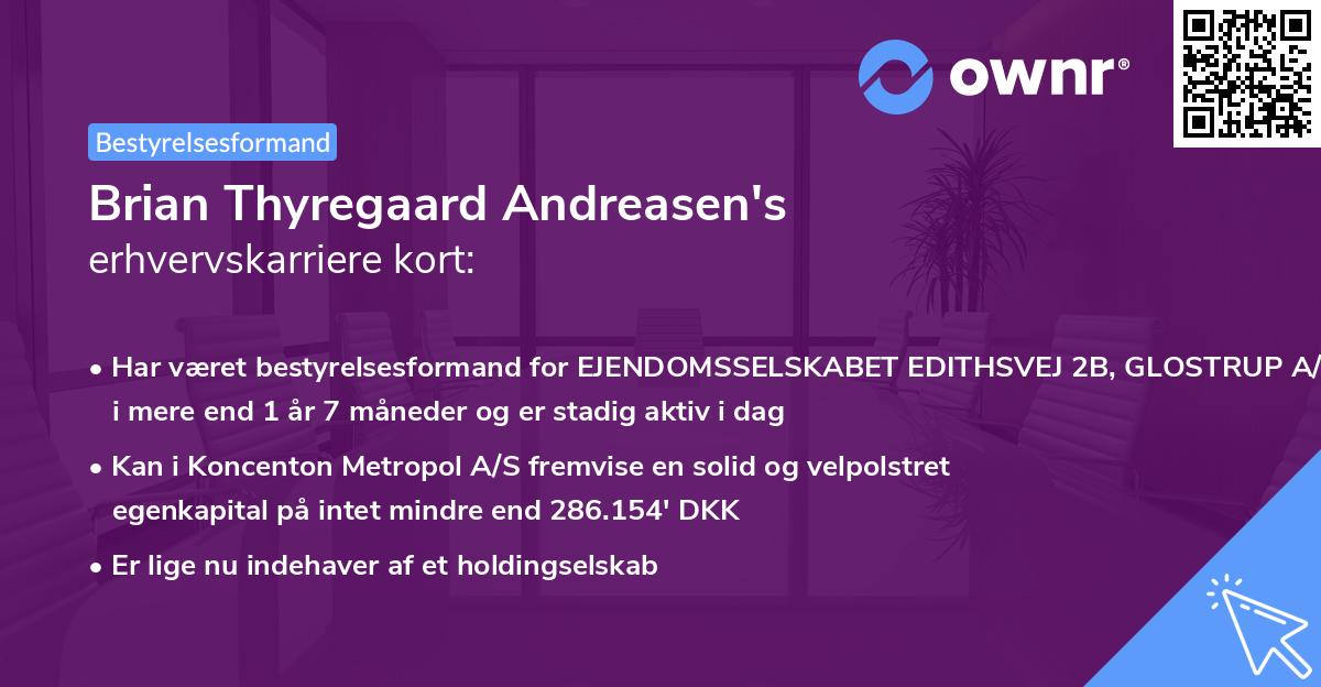 Brian Thyregaard Andreasen's erhvervskarriere kort