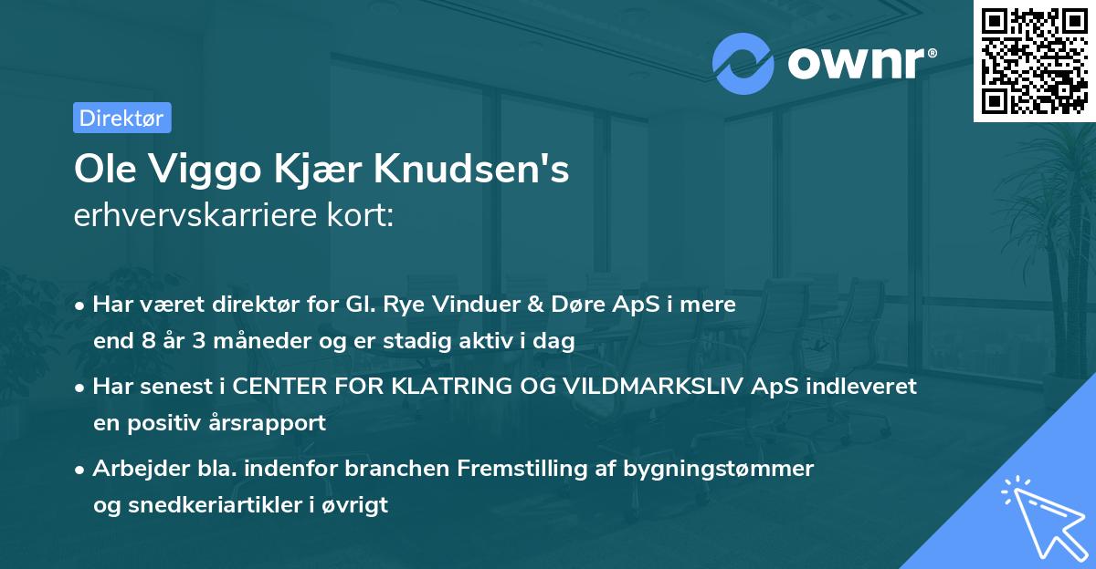 Ole Viggo Kjær Knudsen's erhvervskarriere kort