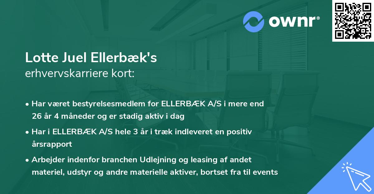 Lotte Juel Ellerbæk's erhvervskarriere kort