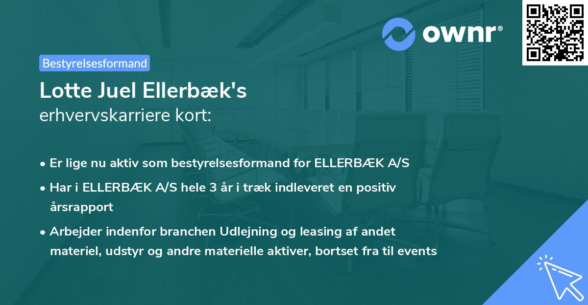 Lotte Juel Ellerbæk's erhvervskarriere kort