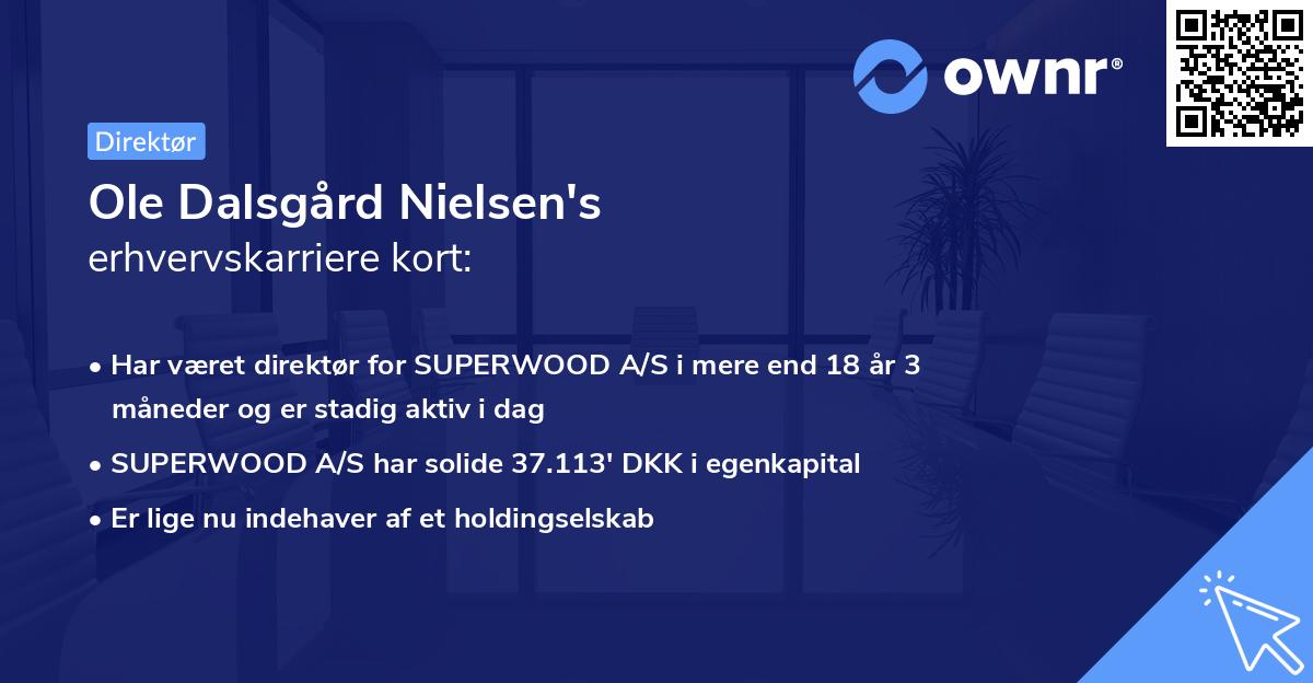 Ole Dalsgård Nielsen's erhvervskarriere kort