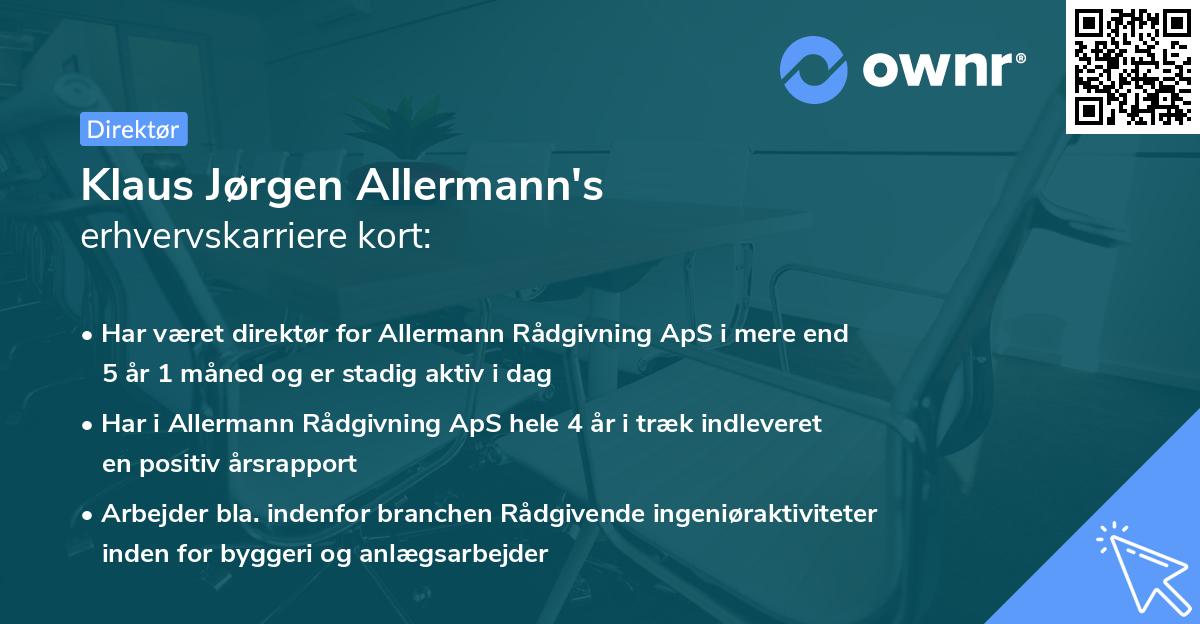 Klaus Jørgen Allermann's erhvervskarriere kort