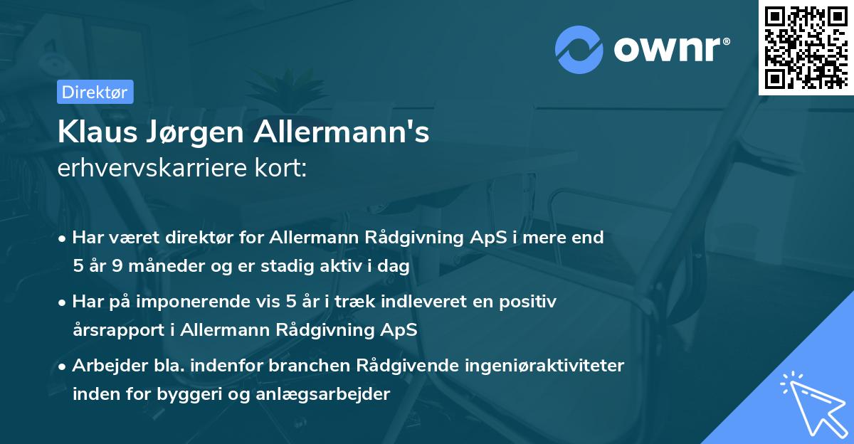 Klaus Jørgen Allermann's erhvervskarriere kort