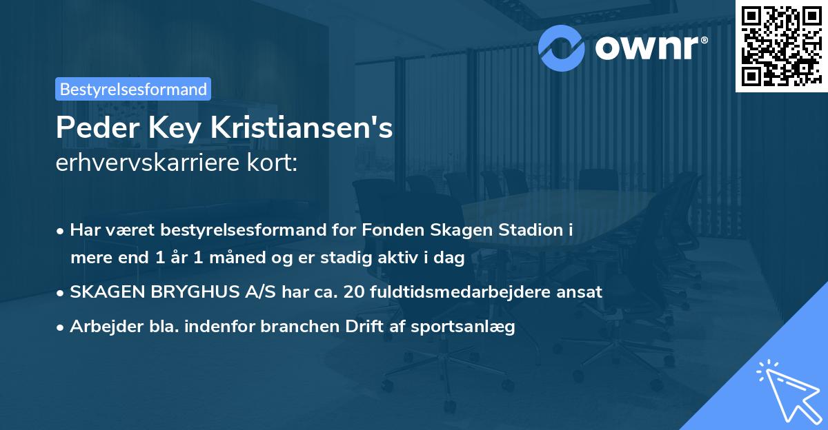 Peder Key Kristiansen's erhvervskarriere kort
