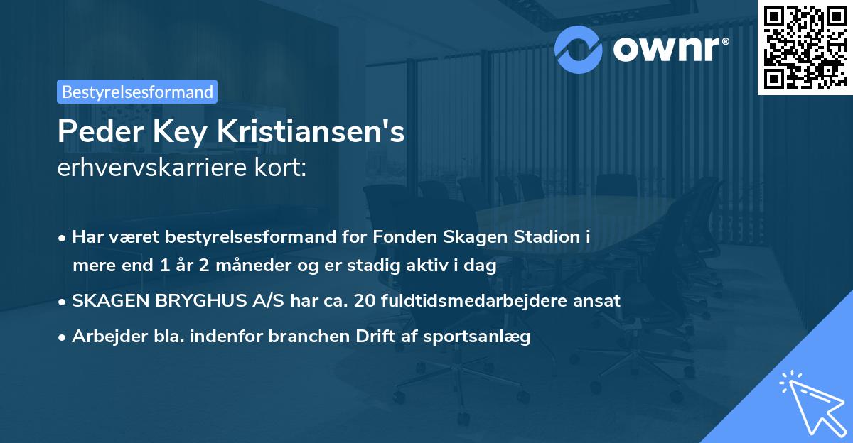 Peder Key Kristiansen's erhvervskarriere kort