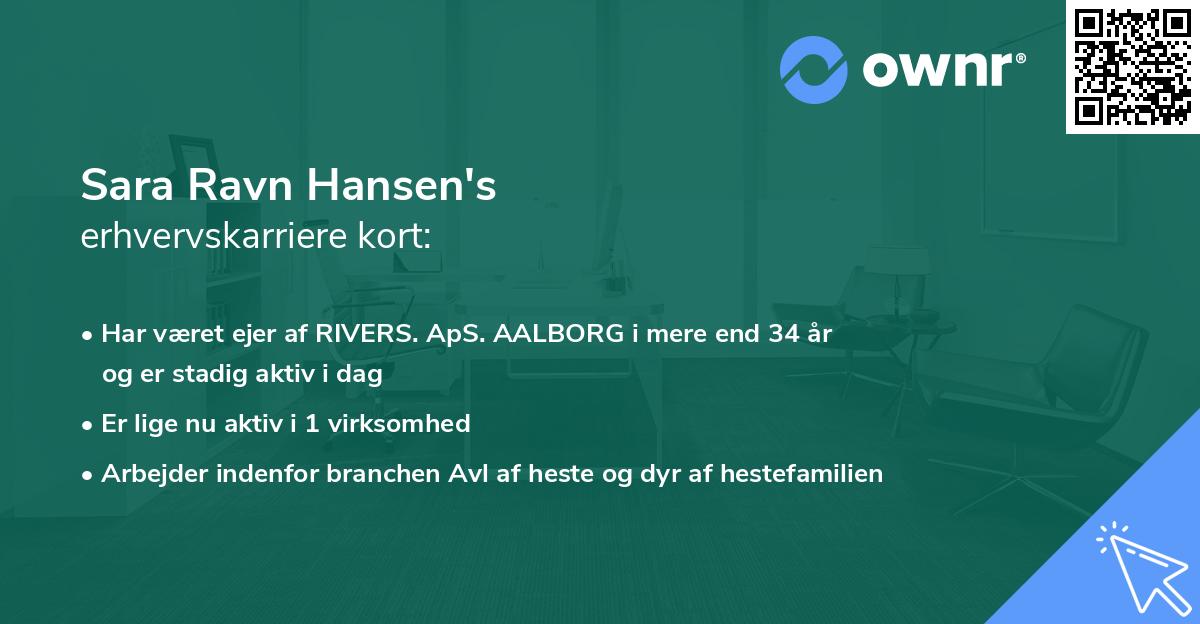 Sara Ravn Hansen's erhvervskarriere kort