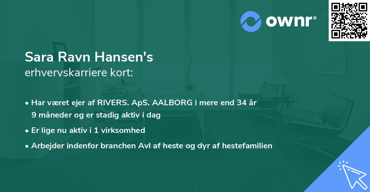 Sara Ravn Hansen's erhvervskarriere kort