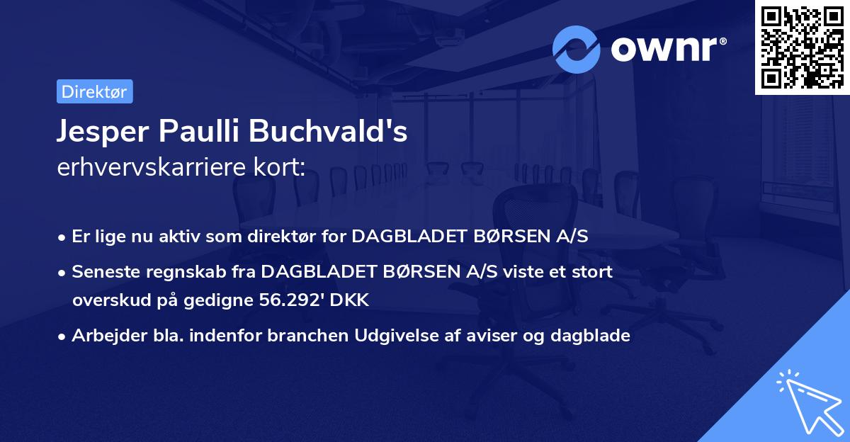 Jesper Paulli Buchvald's erhvervskarriere kort