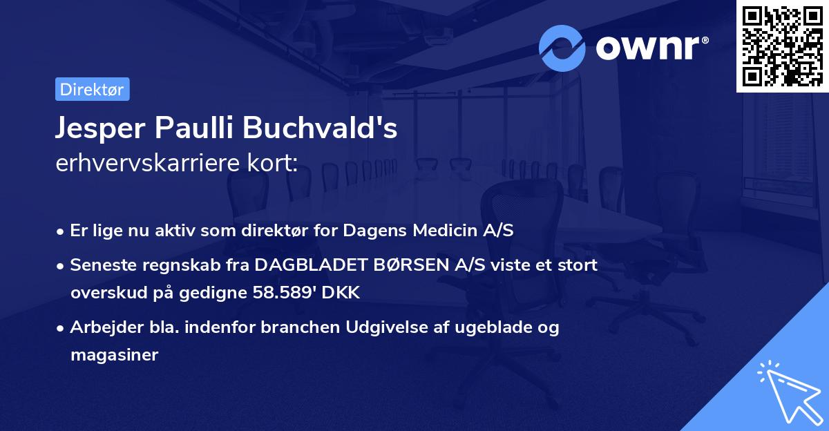 Jesper Paulli Buchvald's erhvervskarriere kort