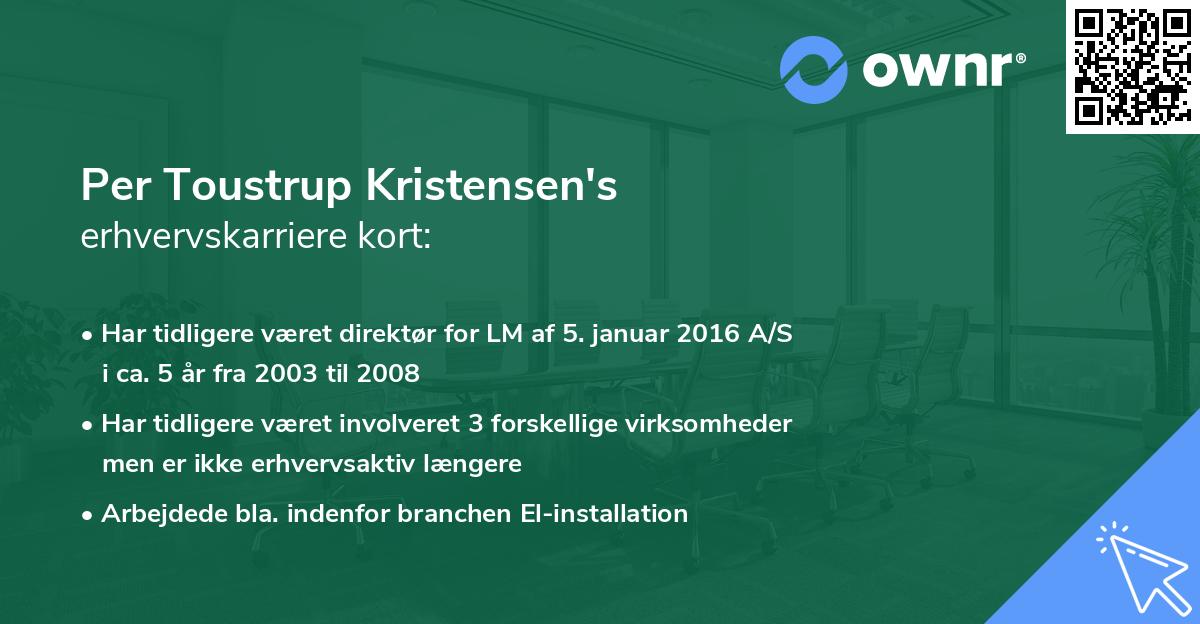 Per Toustrup Kristensen's erhvervskarriere kort