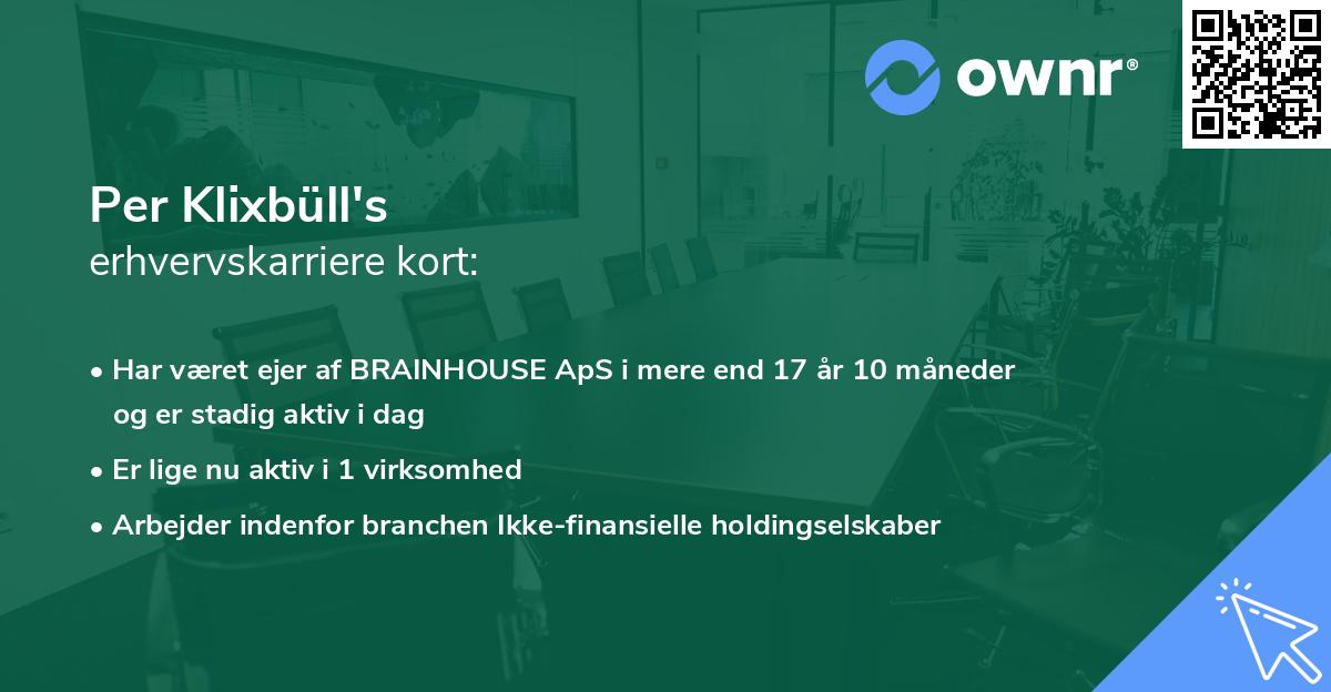 Per Klixbüll's erhvervskarriere kort