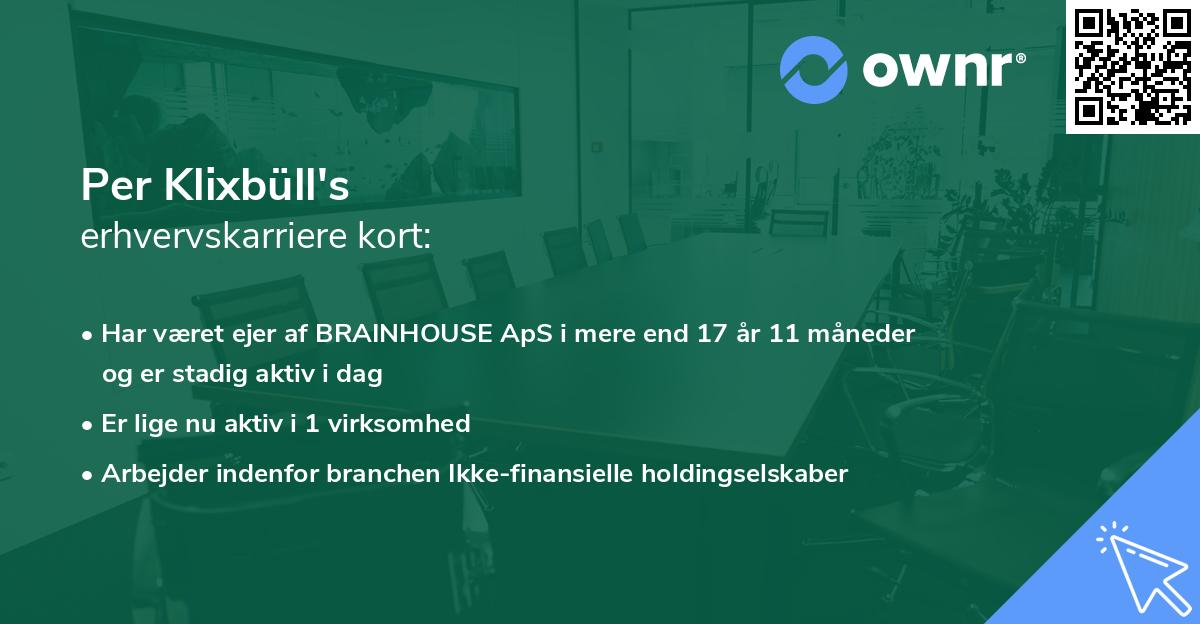 Per Klixbüll's erhvervskarriere kort
