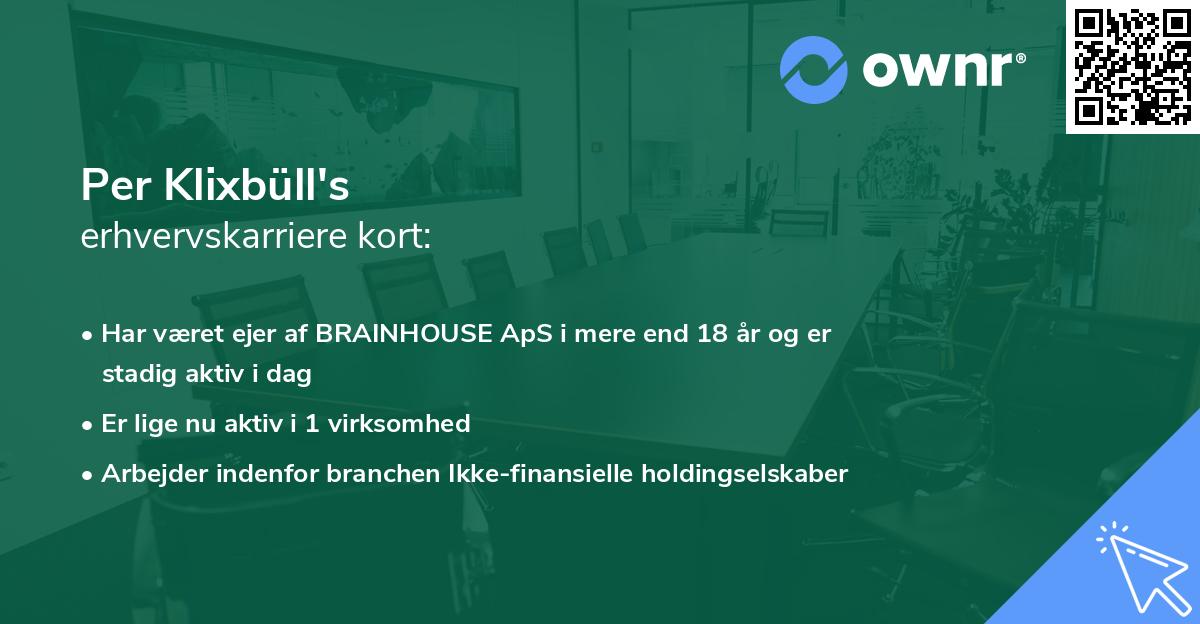 Per Klixbüll's erhvervskarriere kort