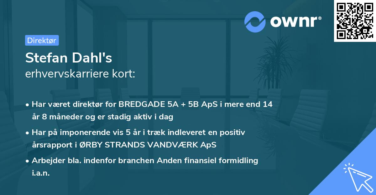 Stefan Dahl's erhvervskarriere kort