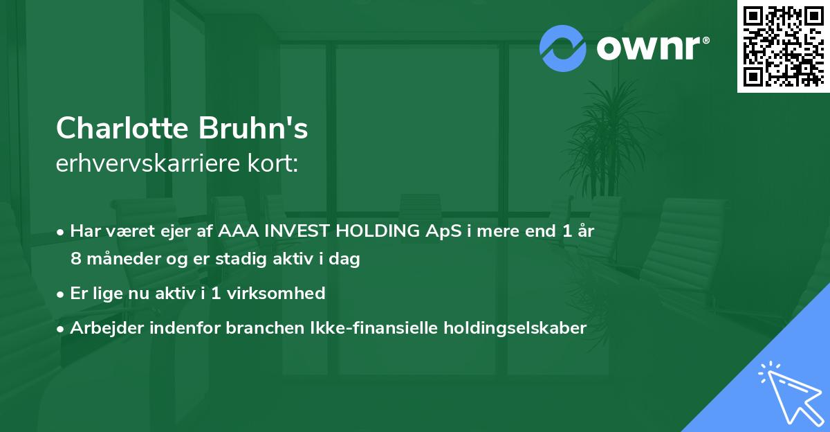 Charlotte Bruhn's erhvervskarriere kort