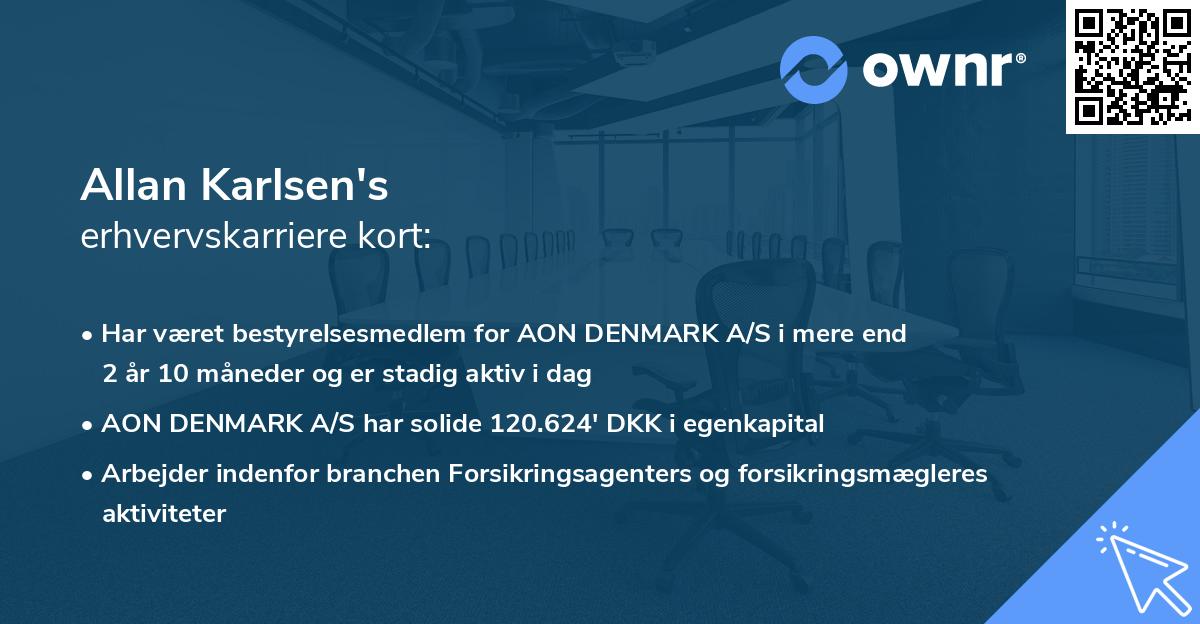 Allan Karlsen's erhvervskarriere kort