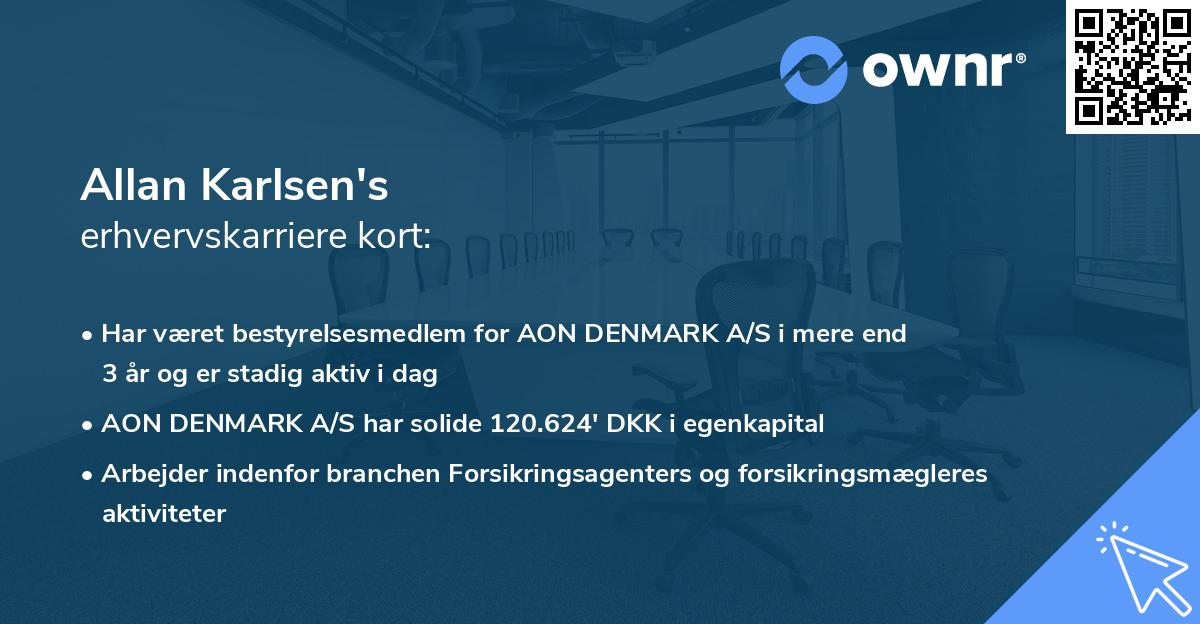 Allan Karlsen's erhvervskarriere kort