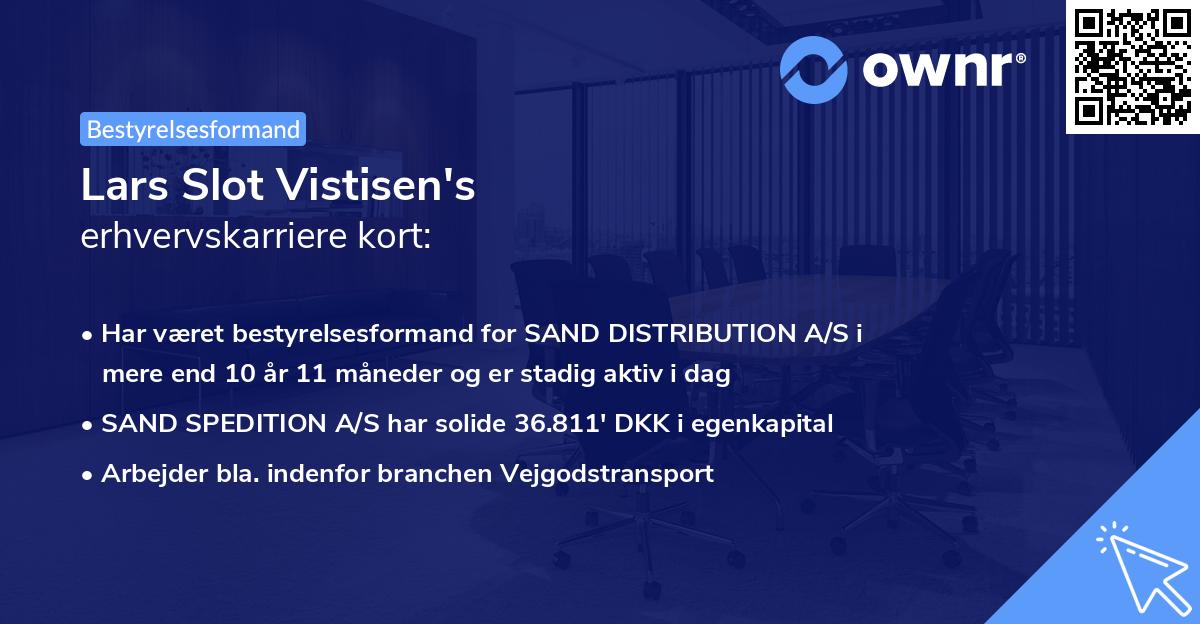 Lars Slot Vistisen's erhvervskarriere kort