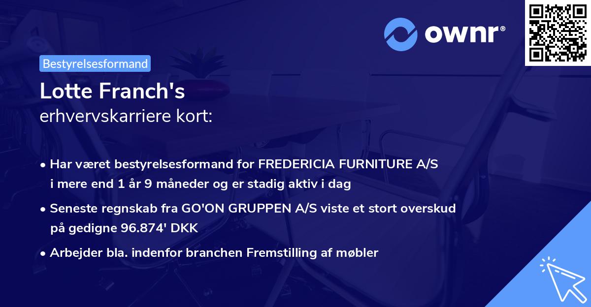 Lotte Franch's erhvervskarriere kort