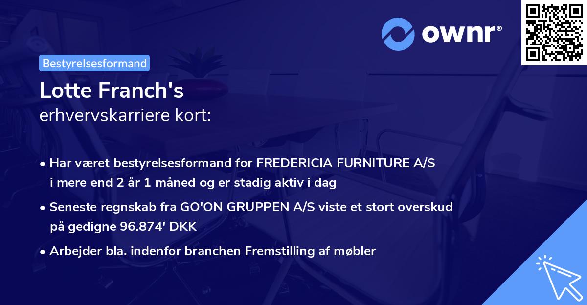 Lotte Franch's erhvervskarriere kort