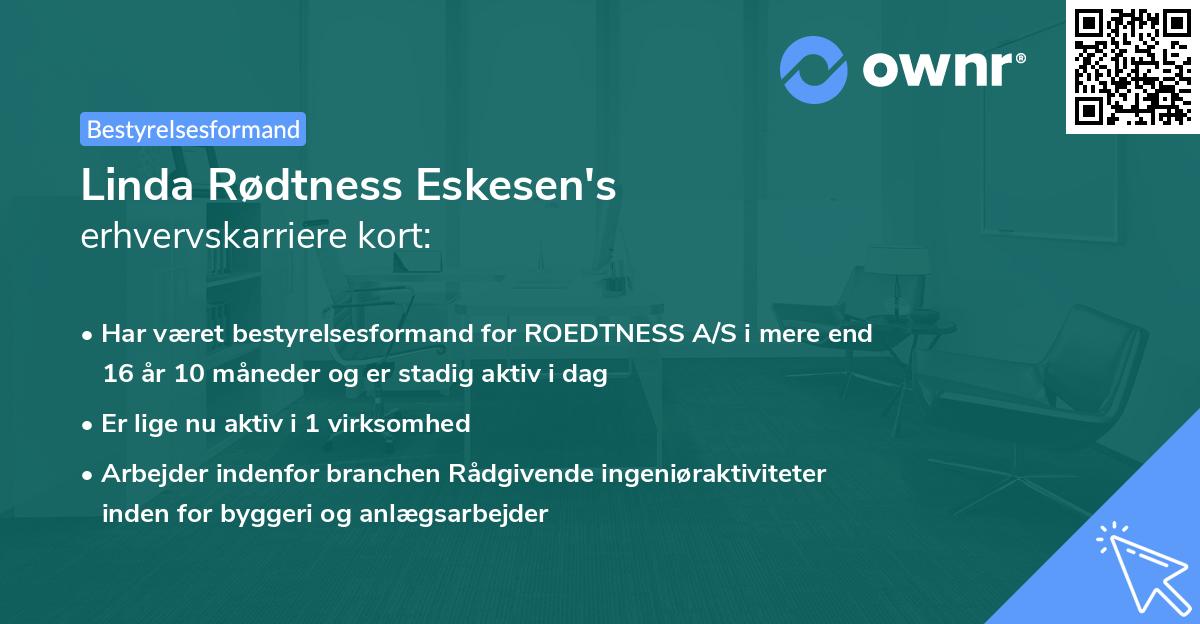Linda Rødtness Eskesen's erhvervskarriere kort