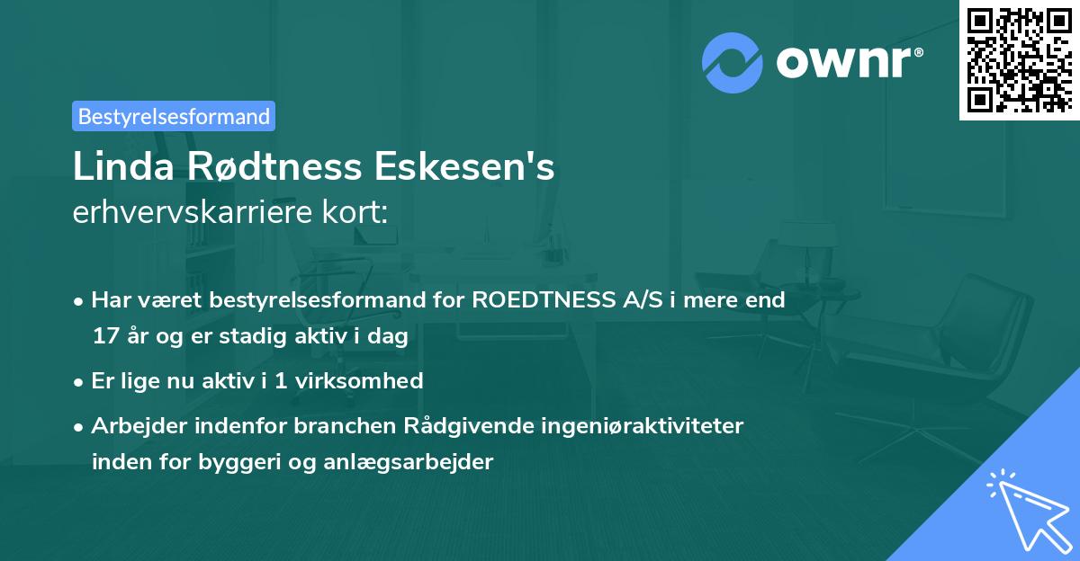 Linda Rødtness Eskesen's erhvervskarriere kort