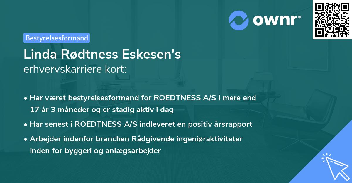 Linda Rødtness Eskesen's erhvervskarriere kort