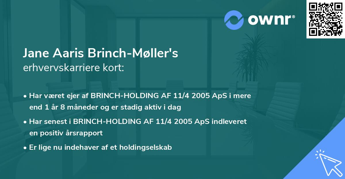 Jane Aaris Brinch-Møller's erhvervskarriere kort