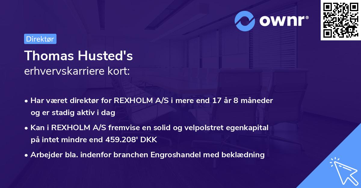 Thomas Husted's erhvervskarriere kort