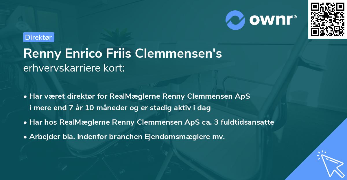 Renny Enrico Friis Clemmensen's erhvervskarriere kort