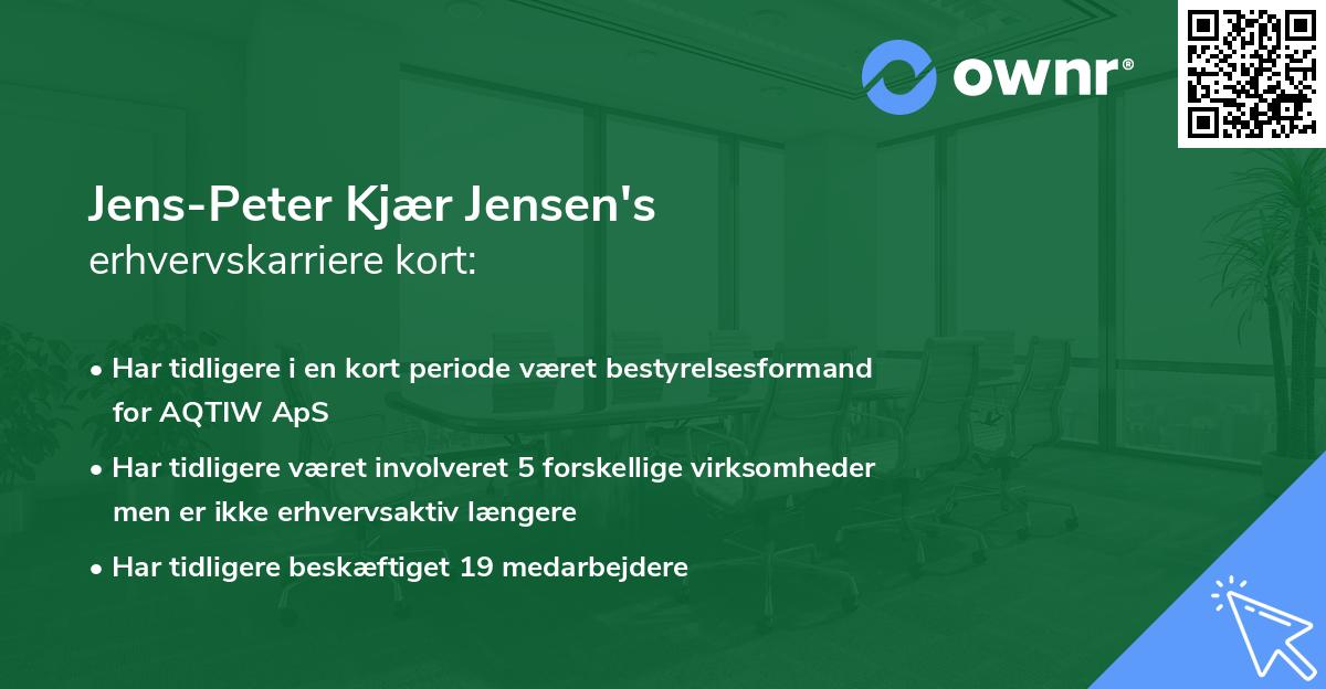 Jens-Peter Kjær Jensen's erhvervskarriere kort